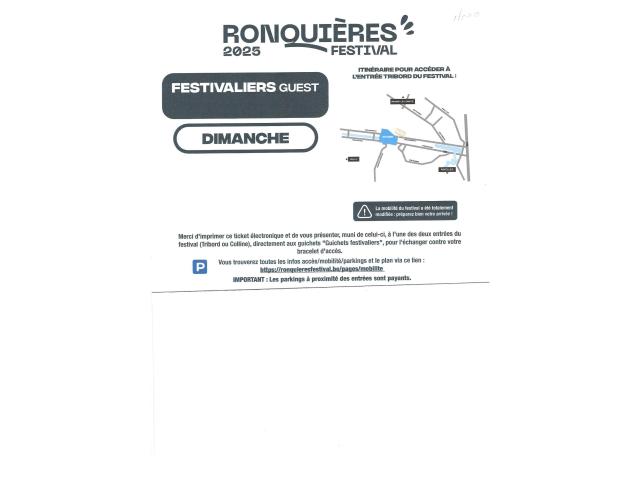 Ronquières Festival : 2 billets pour dim. 03/08