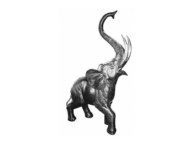 Sculpture d'un éléphant en aluminium