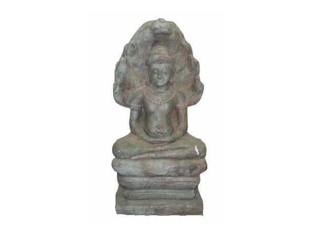 Sculpture de bouddha antique en bronze H. 53 x L. 28 ( Cm )