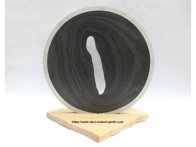 Photo Sculpture en Ardoise, Quartzite et Aluminium - Décoration Maison - Statue Jardin image 1/5