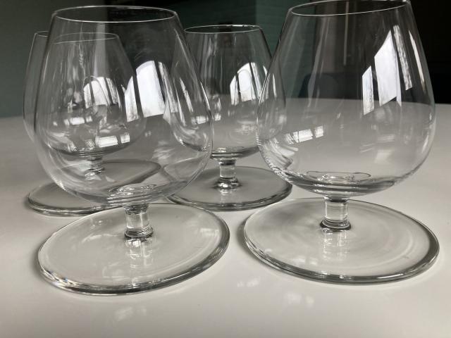 Photo Set de 4 verres en cristal fin - Dégustation cognac ou grands vins - Vintage image 1/2