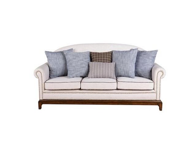 Simple American solid wooden sofa for living room leather sleeper sofa