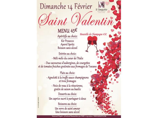 Photo Soirée St-Valentin Dimanche 14 février à Il Seguito restaurant Paris Bastille image 1/1