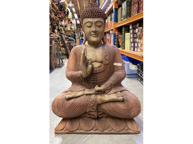 Statue de Bouddha assis 2 couleurs - H: 63 cm