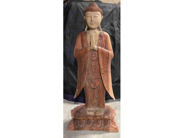 Statue de Bouddha debout 2 couleurs - H: 102 cm