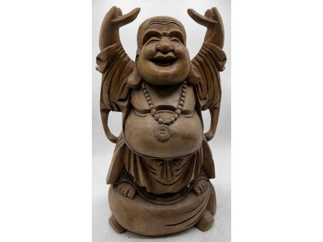 Statue de bouddha rieur debout - H: 41 cm