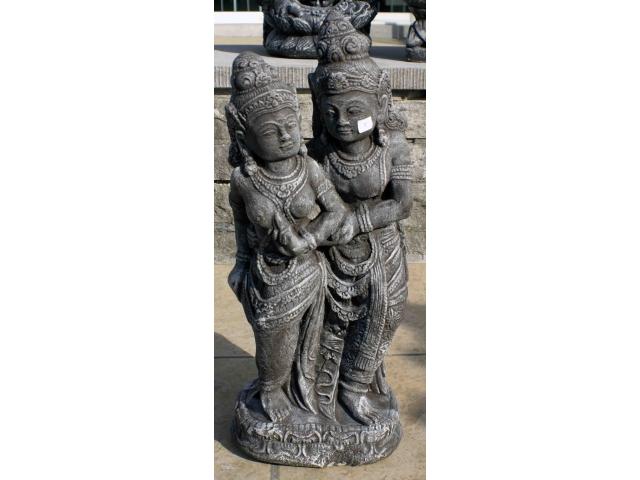 statue de Sita et Rama en pierre - H: 61 cm