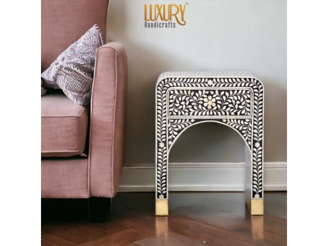 Photo Stunning Bone Inlay Bedside Tables for Sale image 1/1