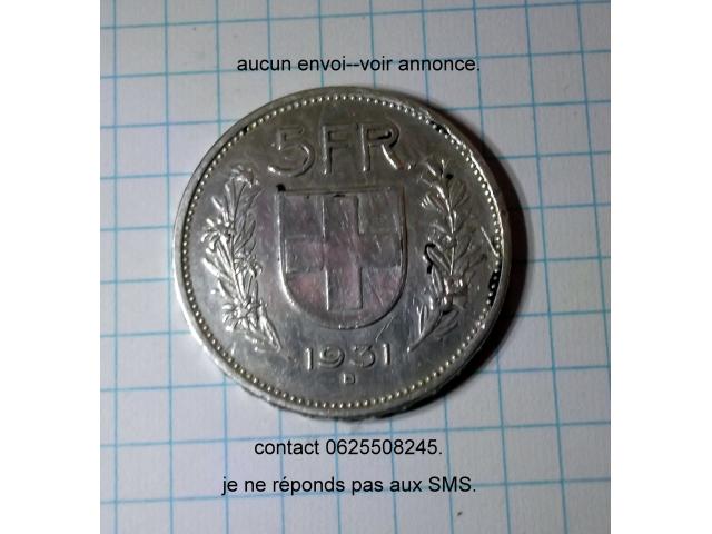 Suisse 1931--5FR--piece en argent.