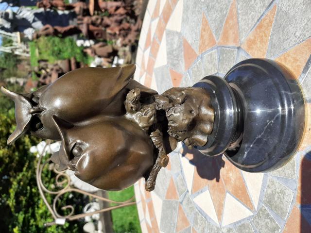 SUPERBE BRONZE ANIMALIER (les hiboux)