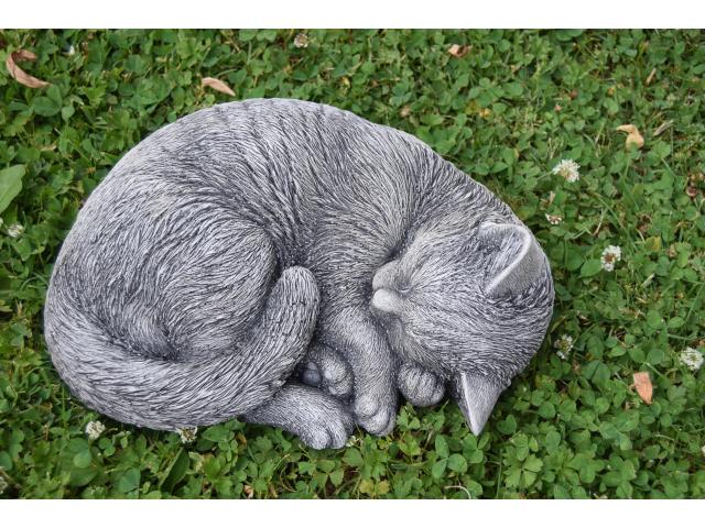 Superbe chat en pierre patinée