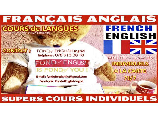 SUPERS COURS DE LANGUES FRANÇAIS / ANGLAIS INDIVIDUELS