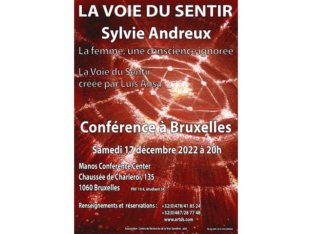 Photo Sylvie Andreux -La Voie du Sentir-  en Conférence à Bruxelles: « La femme une conscience ignorée » image 1/2