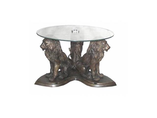 Table basse de salon en bronze H. 43 x L. 68 ( Cm ) - Poids : 28 Kg