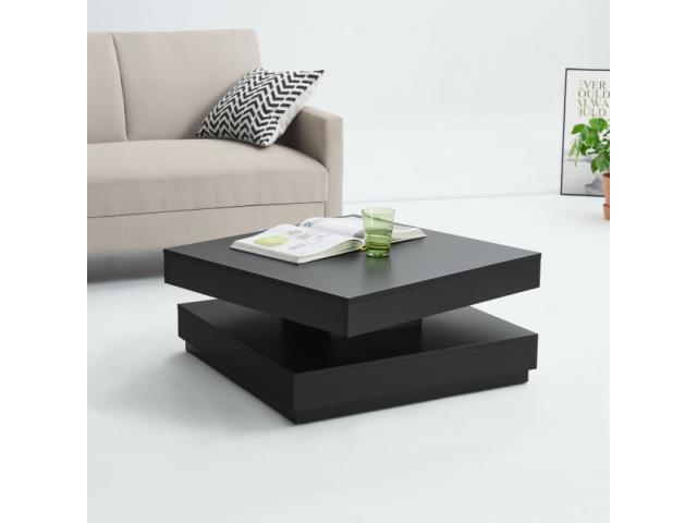 Table basse noir plateau rotatif table basse design table basse moderne table basse comptemporaine t