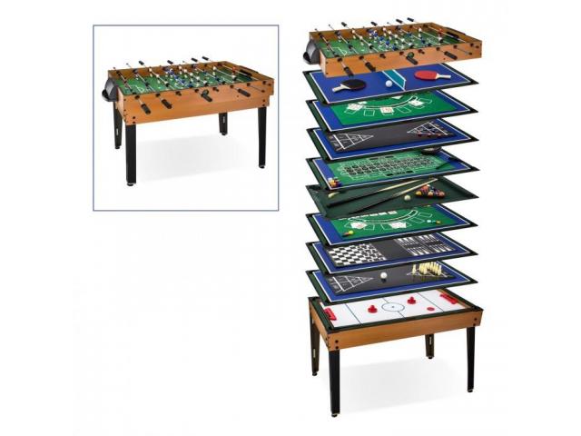 Photo Table multi jeux baby foot billard air hocket poker roulette 15 jeux en 1 image 1/6
