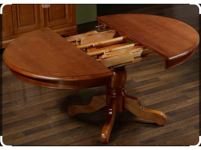 table pied central merisier massif Camille et Vence style Louis Philippe