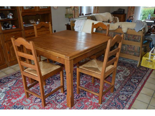 Photo Table salle à manger + 6 chaises+ 2 rallonges image 1/4