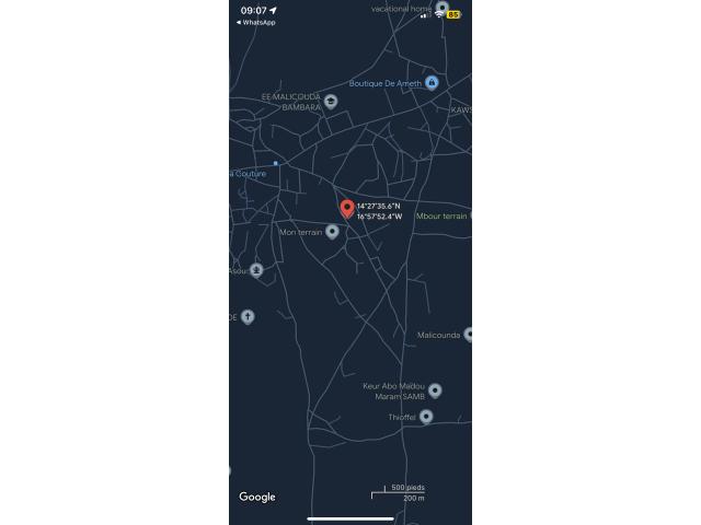 Terrain 200 mètres carrés à vendre à Malicounda Sénégal