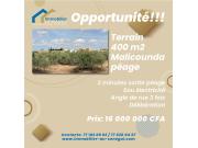 Annonce Terrain 400 mètres carrés à vendre à Malicounda Sénégal