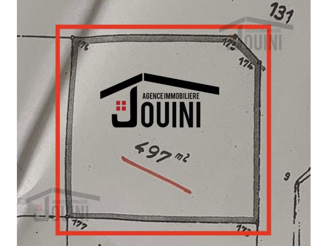 Terrain 497 M² à Borj Louzir La Soukra