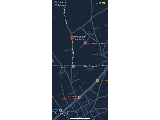 Terrain de 500 mètres carrés à vendre à Nguérigne Sénégal