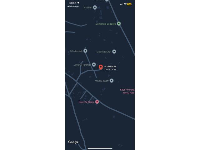Terrain de 526 mètres carrés à vendre à Ndiorokh Sénégal