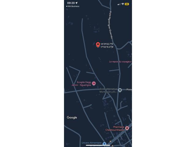 Terrain de 600 mètres carrés à vendre à Nguérigne Sénégal