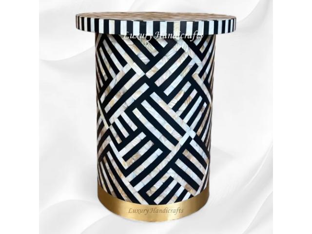 Timeless Beauty: Mother of Pearl Inlaid Side Tables