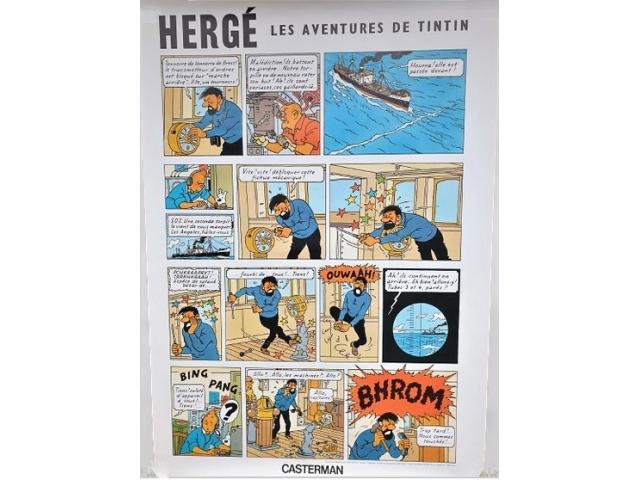 Tintin - Affiche XL couleurs d'HERGE  70 x 50 cm