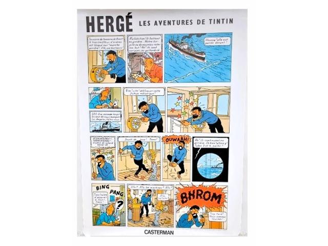 Tintin ✅ Affiche XL couleurs d'HERGE ~ 70 x 50 cm