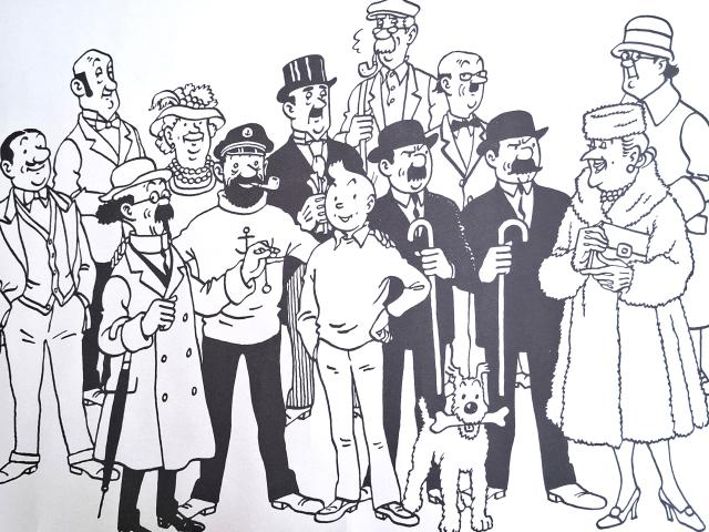 Tintin ✅ poster de la famille Hergé 1970 ❖ 38 X 55 cm