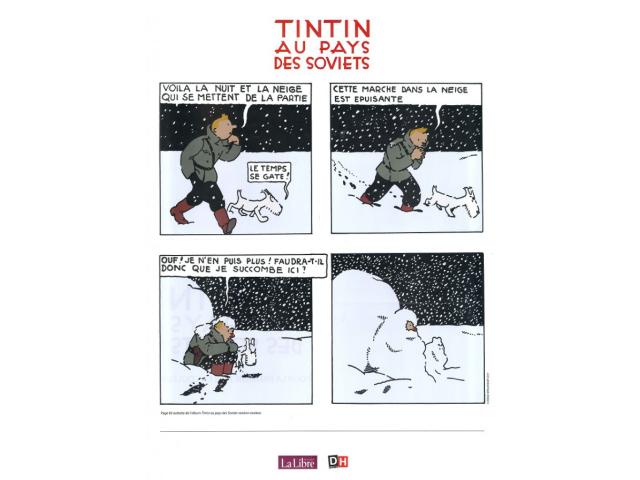 Tintin ❖ Poster XL en couleurs ~ Hergé ~ 67 x 49 cm