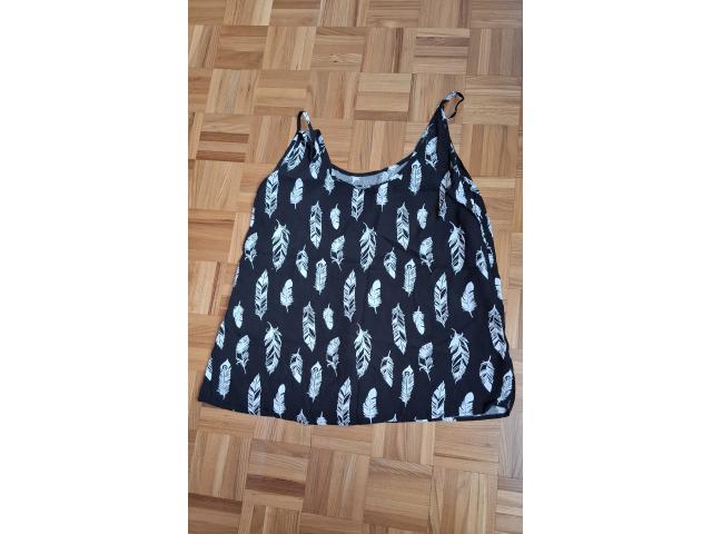 Top à bretelles "plumes"