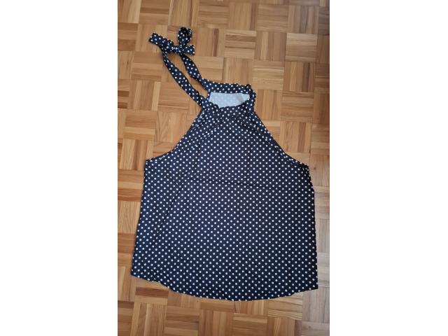 Top Shein noir/blanc à pois à nouer