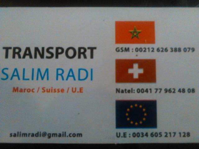 Transport Suisse - Maroc - Suisse