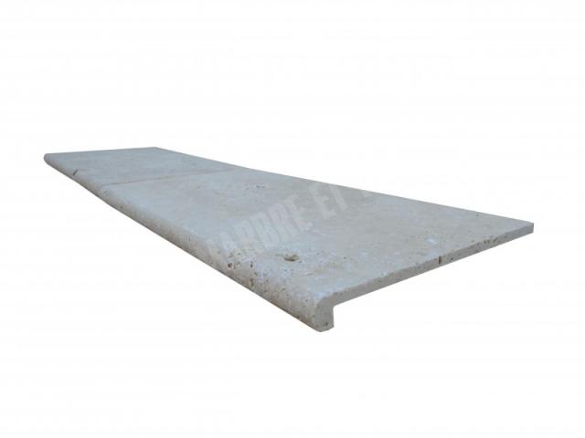 Travertin Beige Nez de Marche Arrondi 30,5x61 cm