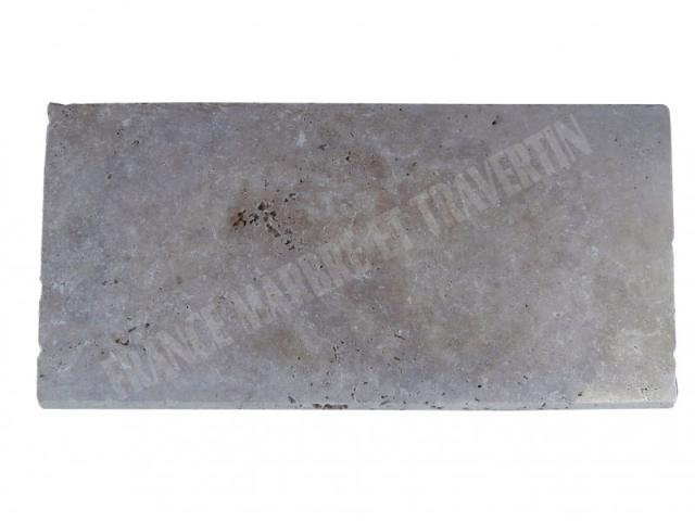 Travertin Beige Nuancé Margelle de Piscine Bord Arrondi 30,5x61 cm