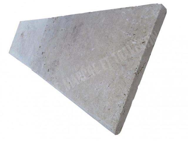 Travertin Beige Nuancé Margelle de Piscine Bord Arrondi 30,5x61 cm