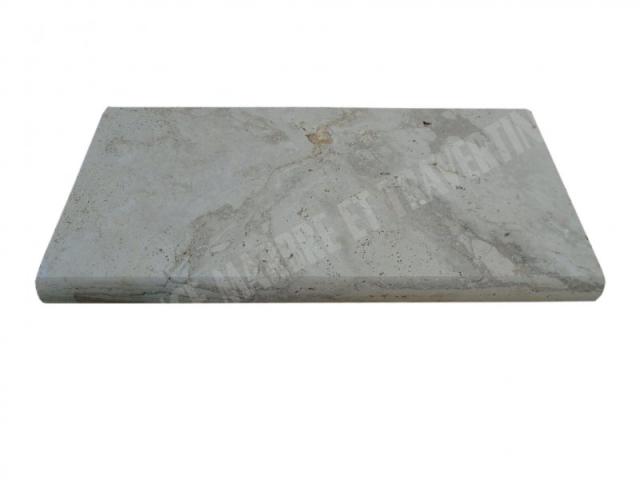 Travertin Beige Nuancé Margelle de Piscine Bord Arrondi 30,5x61x5cm
