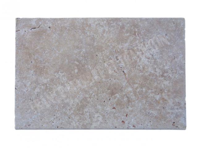 Travertin Beige Nuancé Margelle de Piscine Bord Arrondi 40,6x61 cm