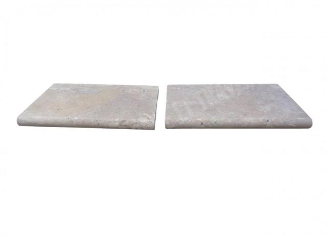 Travertin Beige Nuancé Margelle de Piscine Bord Arrondi 40,6x61 cm