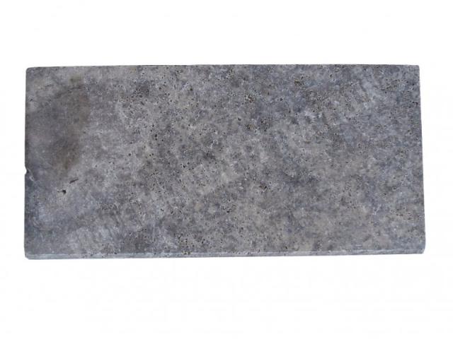 Travertin Silver Margelle de Piscine Bord Arrondi 30,5x61 cm