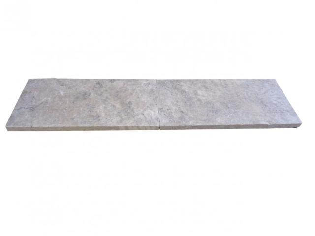Travertin Silver Margelle de Piscine Bord Droit 30,5x61 cm