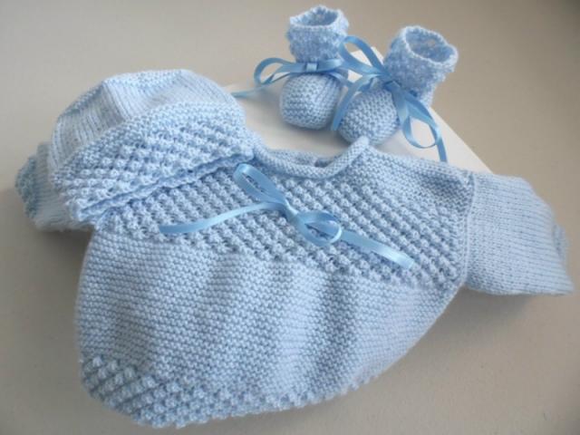 Tricot bébé trousseau laine Bleu Astra