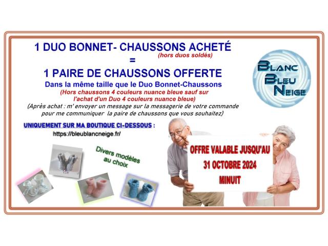 Une paire de chaussons OFFERTE pour un duo acheté