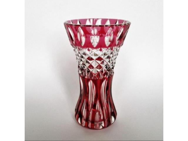 Vase en cristal rouge rubis Val Saint Lambert signé