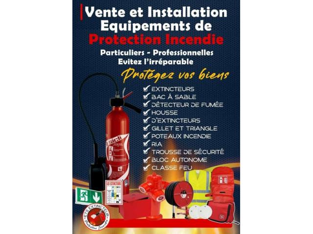 VENTE D'EQUIPEMENT DE PROTECTION INCENDIE INSTALLATION POSSIBLE