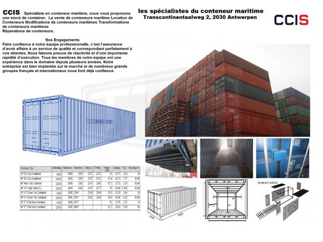 vente de container maritime 20 et 40 pieds