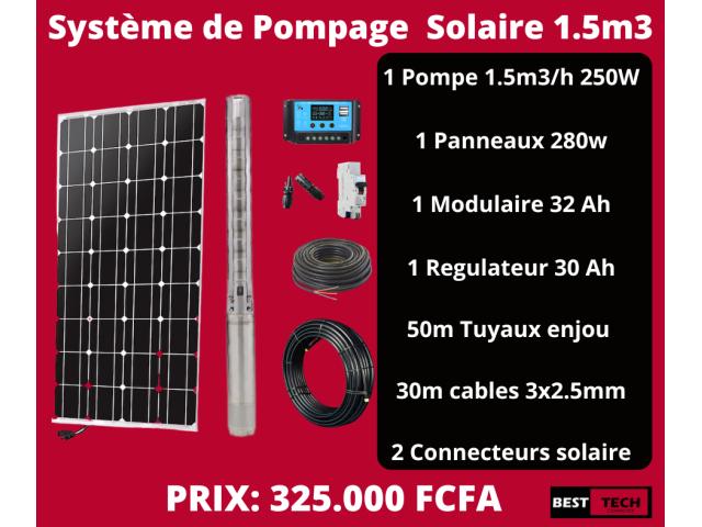 VENTE DE KIT DE POMPAGE SOLAIRE 1.5m3/h 250W